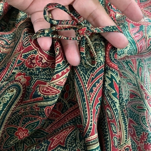 Vintage Victoria’s Secret paisley print robe red green gold OS - Picture 12 of 12